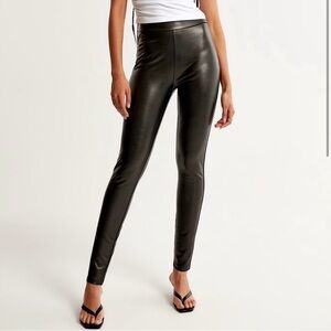 Abercrombie & Fitch Faux Leather Vegan Leather Leggings Black Size Small